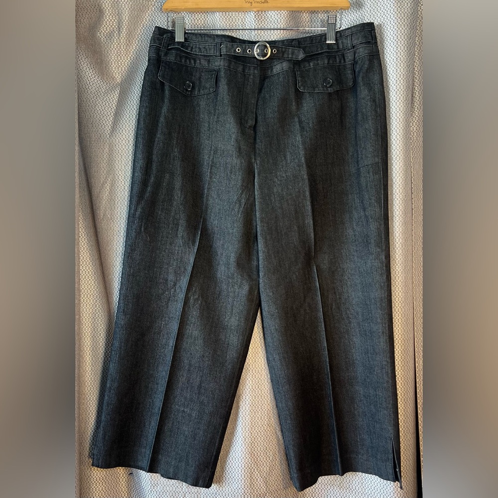 Larry Levine Dark Blue Straight Leg Trousers